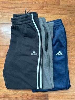 Boy Long Sweatpants 3-Pack Lot in Black, Gray & Blue